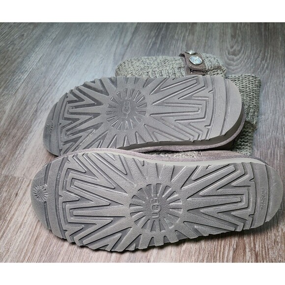 UGG Australia Cardy Classic Knit Tall Boots Olive Green/ Gray Women's Size 7 - Picture 6 of 10